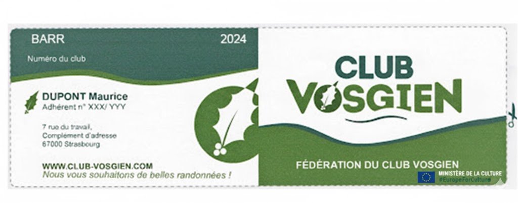 Carte membre club Vosgien de Barr ; devenir membre du club vosgien : adhérer a une association locale