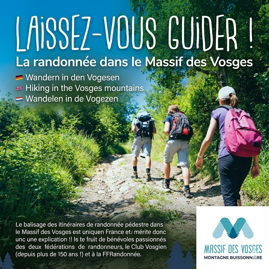La randonnée en alsace ou dans les Vosges, sécurité et Balisage du club Vosgien de Barr