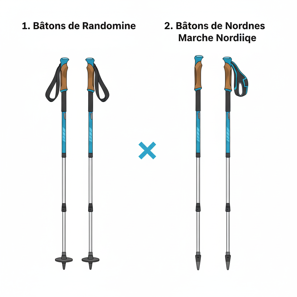 Comprendre la différence entre les quelle est la différence entre bâtons de randonnée et de marche nordique